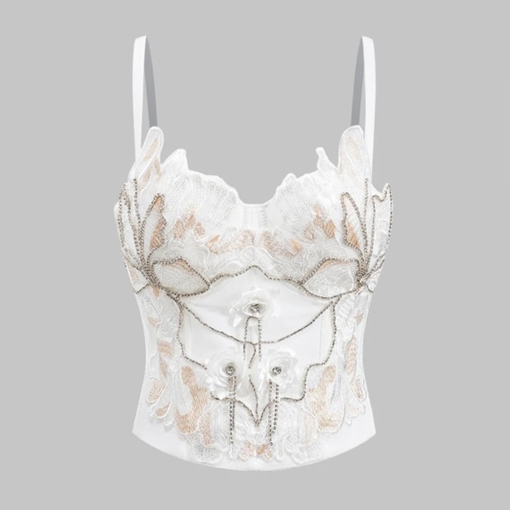 Micas Elegant White Lace Corset Top MC6-13 L
